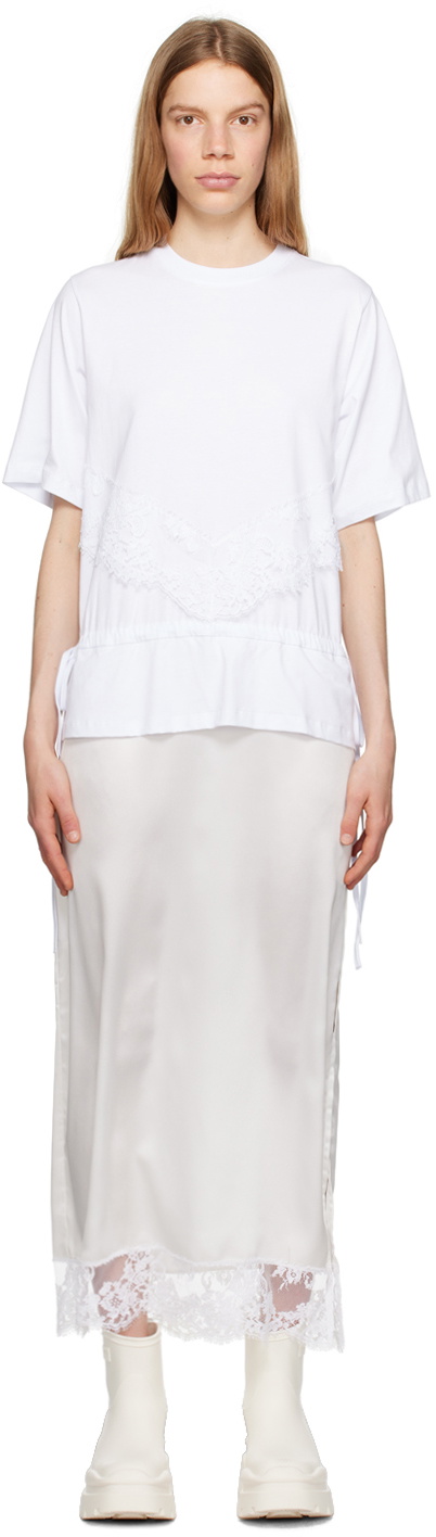 MSGM White Layered Maxi Dress MSGM