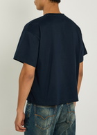 Versace Logo-embroidered Cotton T-shirt Navy