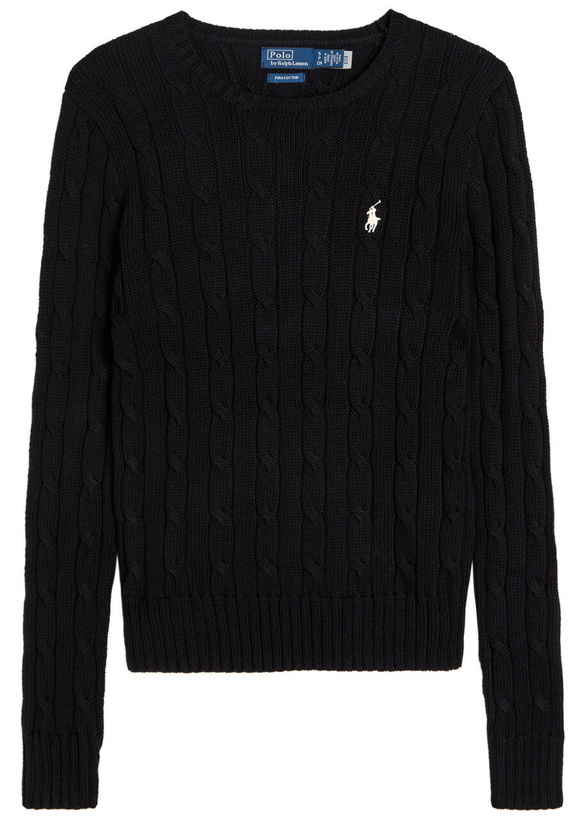 Photo: Polo Ralph Lauren Cable-knit Cotton Jumper Black