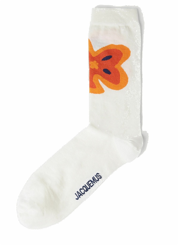 Photo: Jacquemus - Les Chaussetes Fleur Socks in White