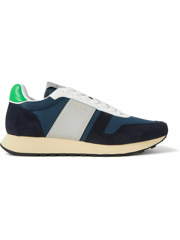Photo: Paul Smith - Eighties Leather and Suede-Trimmed Canvas Sneakers - Blue