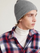 CELINE - Logo-Embroidered Ribbed Cashmere Beanie