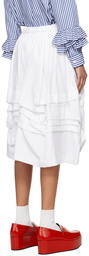 Comme des Garçons Girl White Gathered Midi Skirt