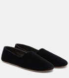 The Row Ponti velvet slip-on shoes