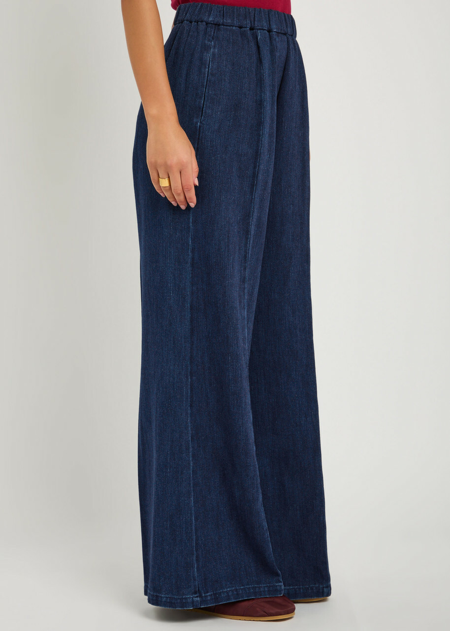 Forte_forte Denim Wide-leg Palazzo Trousers Indigo