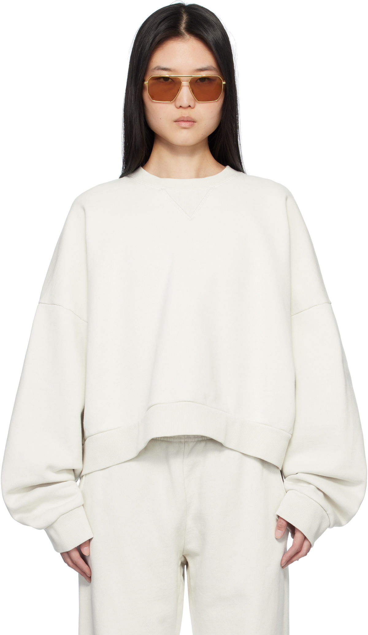 Entire Studios Women's Box Crew Sweat in Rhino Entire Studios