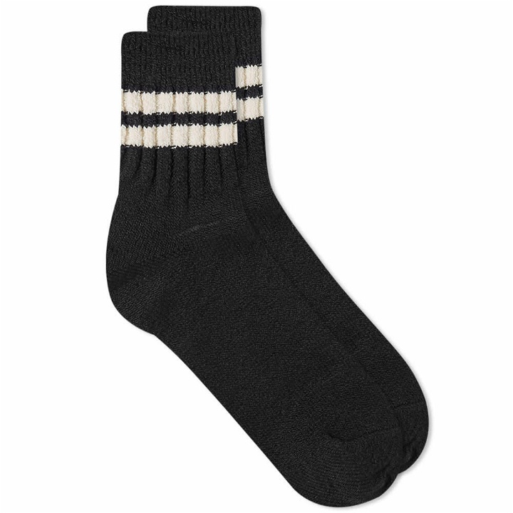 Photo: Anonymous Ism City 2 Line Quarter Sock in Black