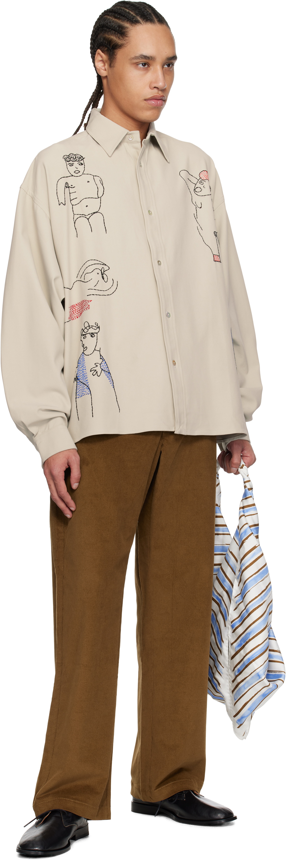 Glass Cypress Off-White Oversized 5 Figure Shirt