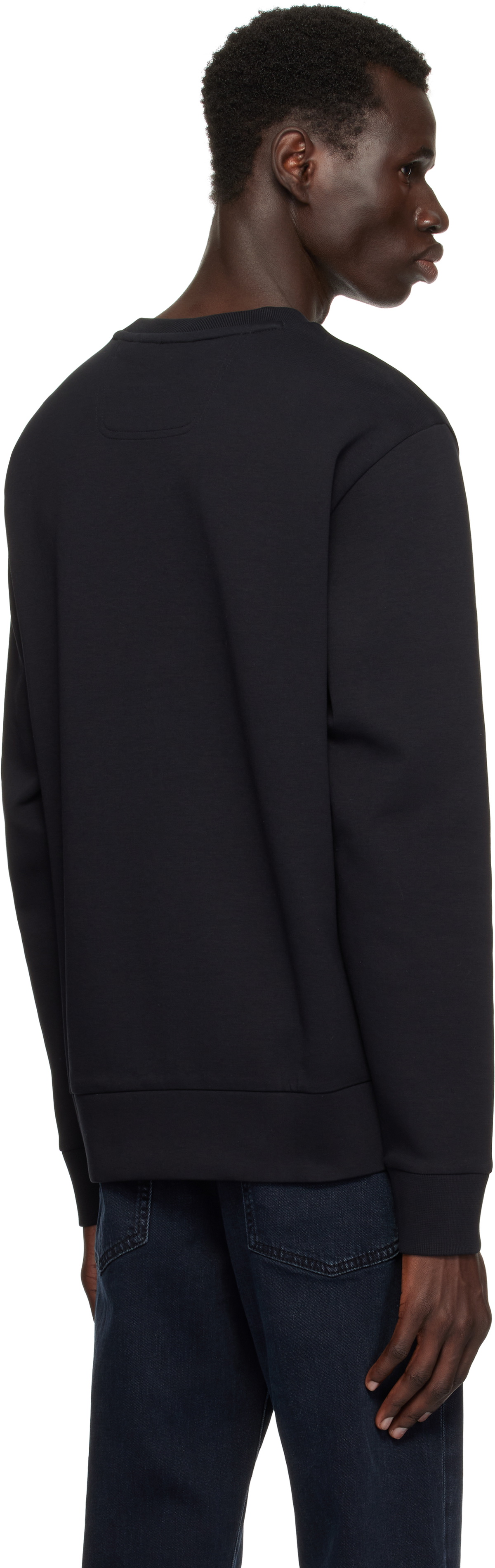 BOSS Black Stretch Cotton Sandwich Logo Sweatshirt BOSS