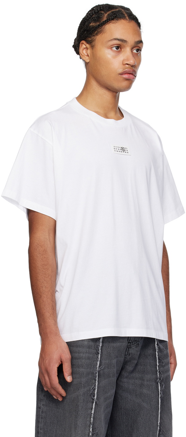 MM6 Maison Margiela White Numeric Signature T-Shirt MM6 Maison