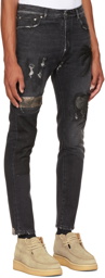 Palm Angels Black Curved Palm Tree Jeans