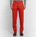 Anderson & Sheppard - Pleated Linen Trousers - Red