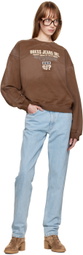 GUESS USA Brown Embroidered Sweatshirt
