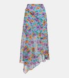 Veronica Beard Eleonora floral silk midi skirt