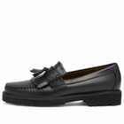 Bass Weejuns Men's Layton Lug Soft Grain Loafer in Black Textured Leather
