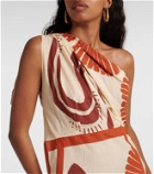 Johanna Ortiz One-shoulder printed cotton midi dress