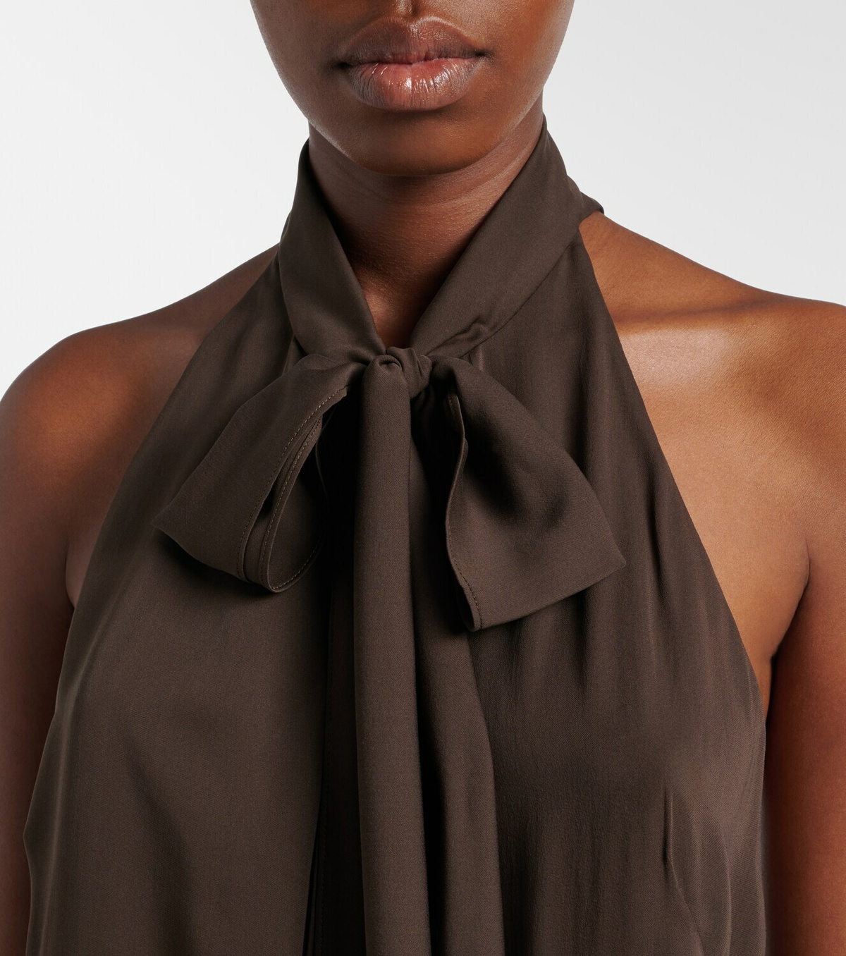 Tom Ford Tie-neck silk georgette top