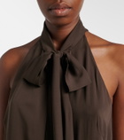 Tom Ford Tie-neck silk georgette top