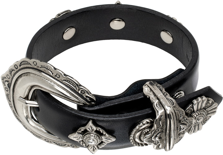 Photo: Toga Pulla Black Motif Leather Bracelet