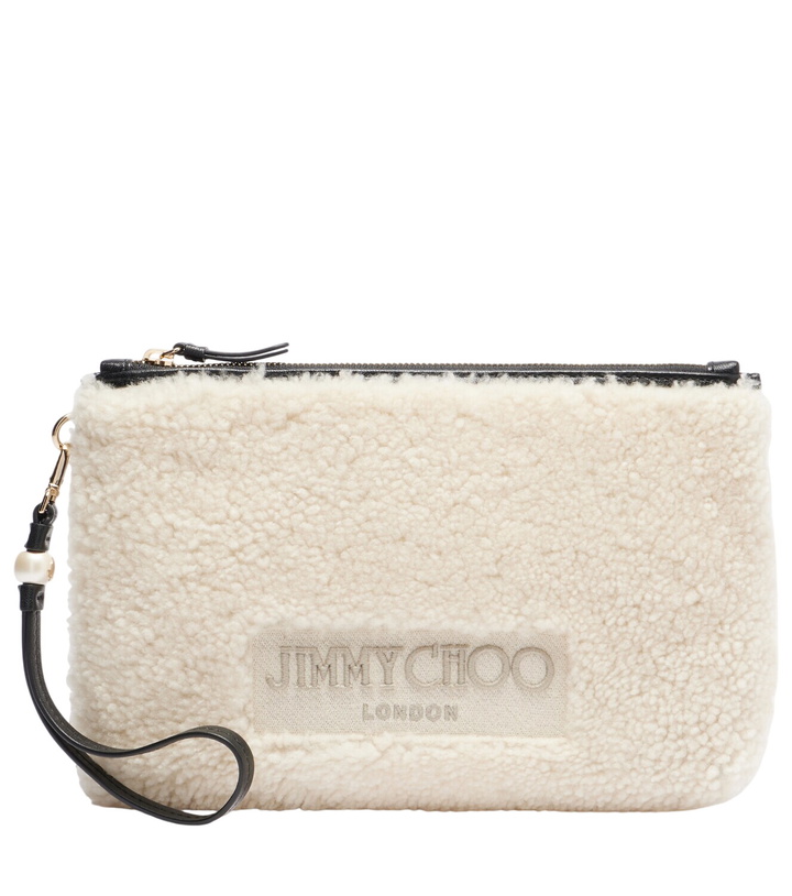 Photo: Jimmy Choo Logo shearling pouch with strap
