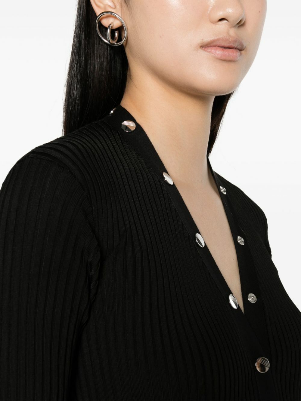 The Attico Black Ribbed-Knit Maxi Dress The Attico