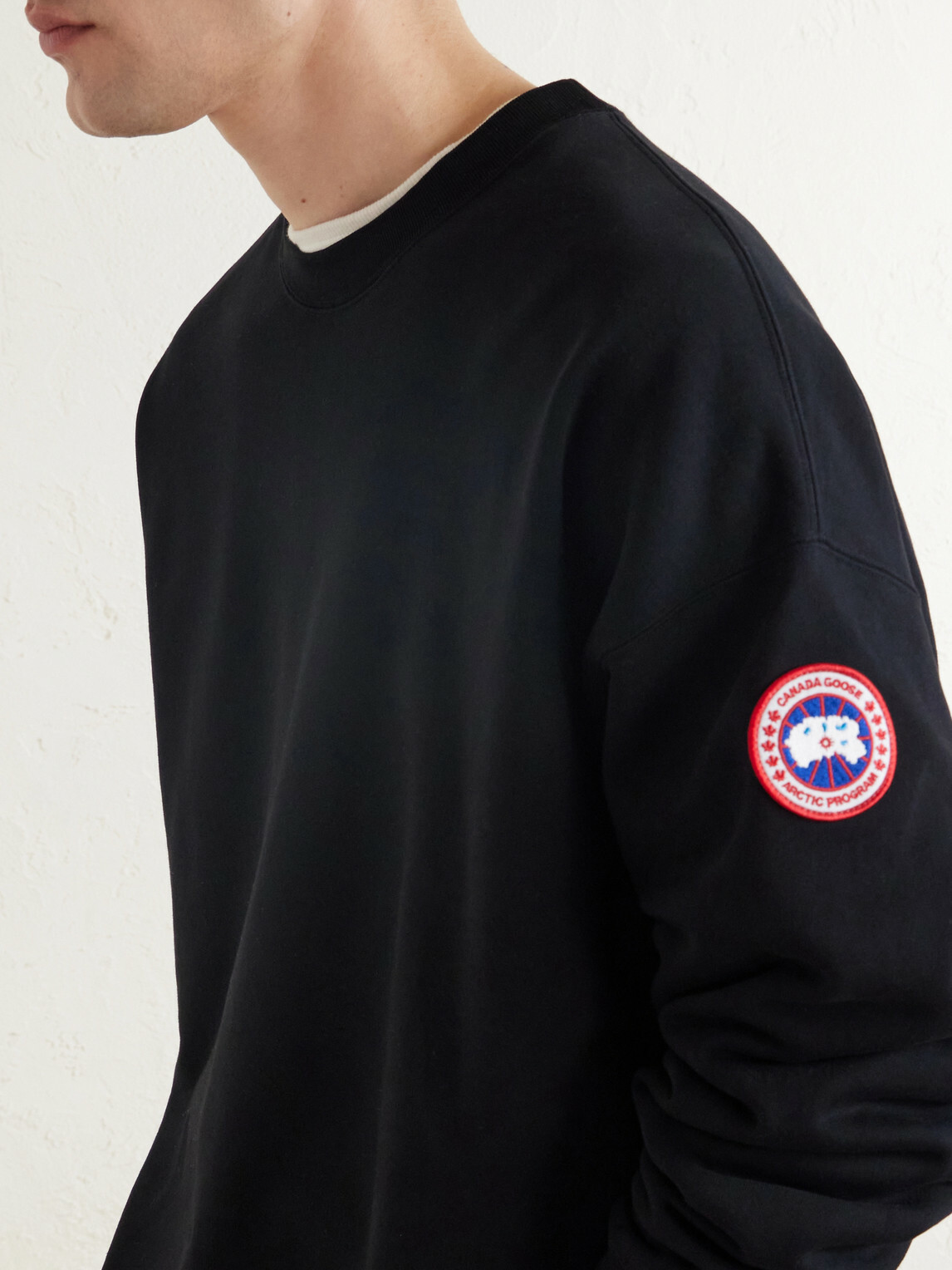 Canada Goose - Rove Logo-Embroidered Cotton-Jersey Sweater - Black