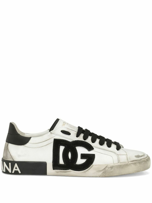 Photo: DOLCE & GABBANA - Logo Leather Sneakers