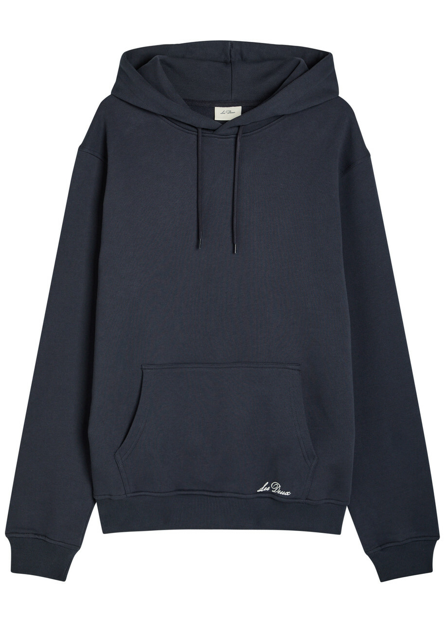 Les Deux Ben Artist Hooded Cotton Sweatshirt Navy