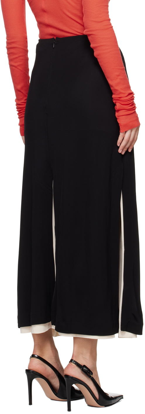 BITE Black Incise Multi-Slit Midi Skirt