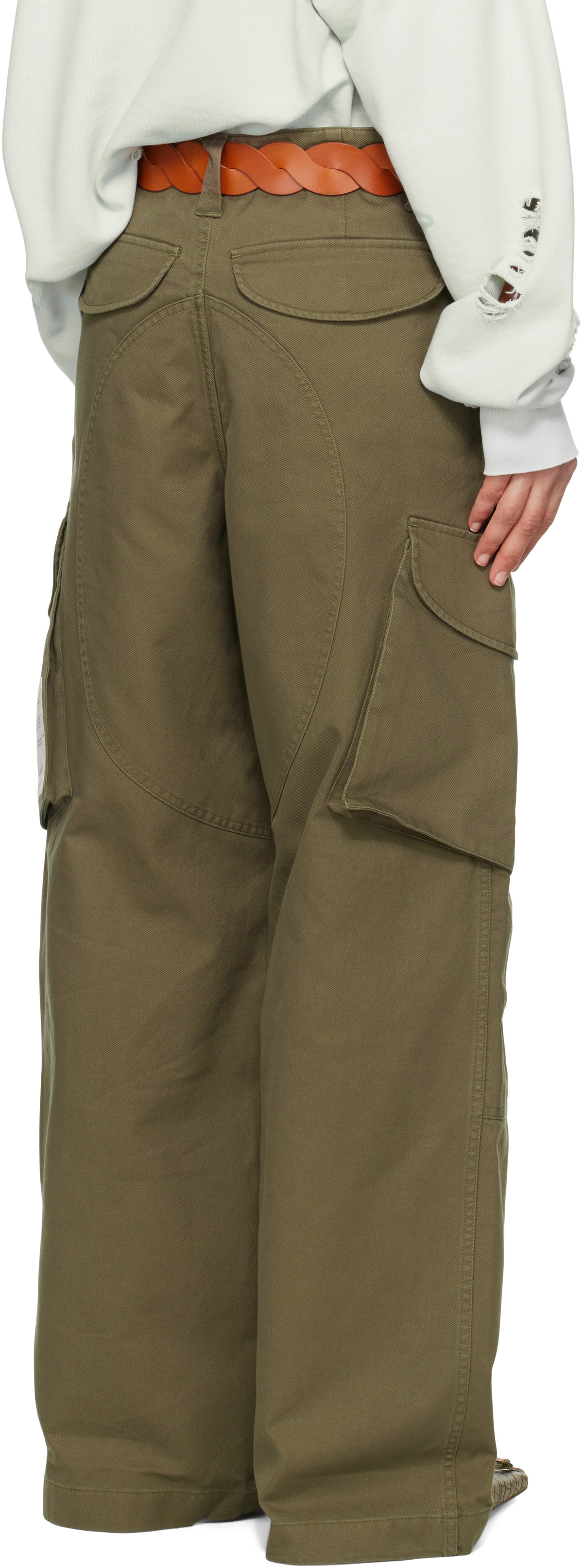 Acne Studios Green Dry Cotton Twill Cargo Pants