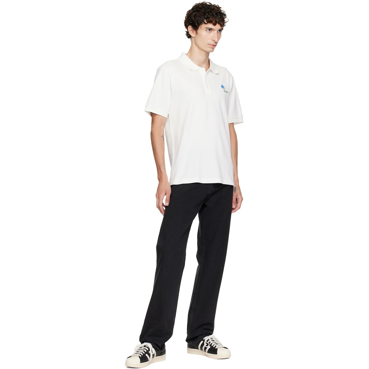 Kenzo Off-White Kenzo Paris 'KENZO Tulip' Embroidered Polo
