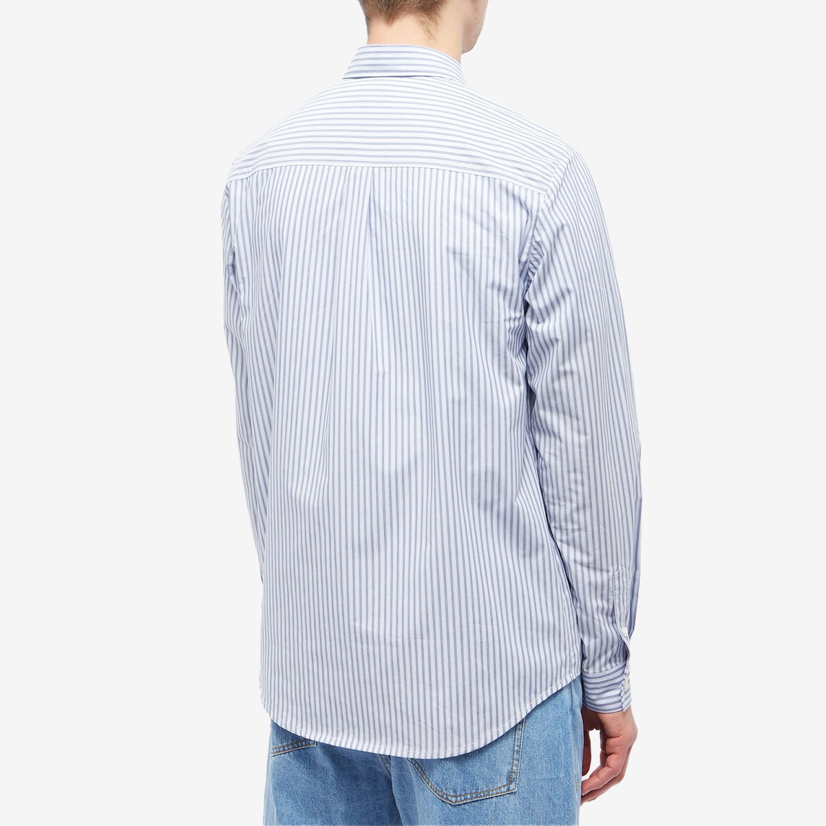 A.P.C. Men's Clement Stripe Shirt in Marine A.P.C.