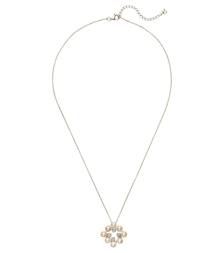 Photo: Mateo Cluster 14kt gold pendant necklace with pearls and diamonds