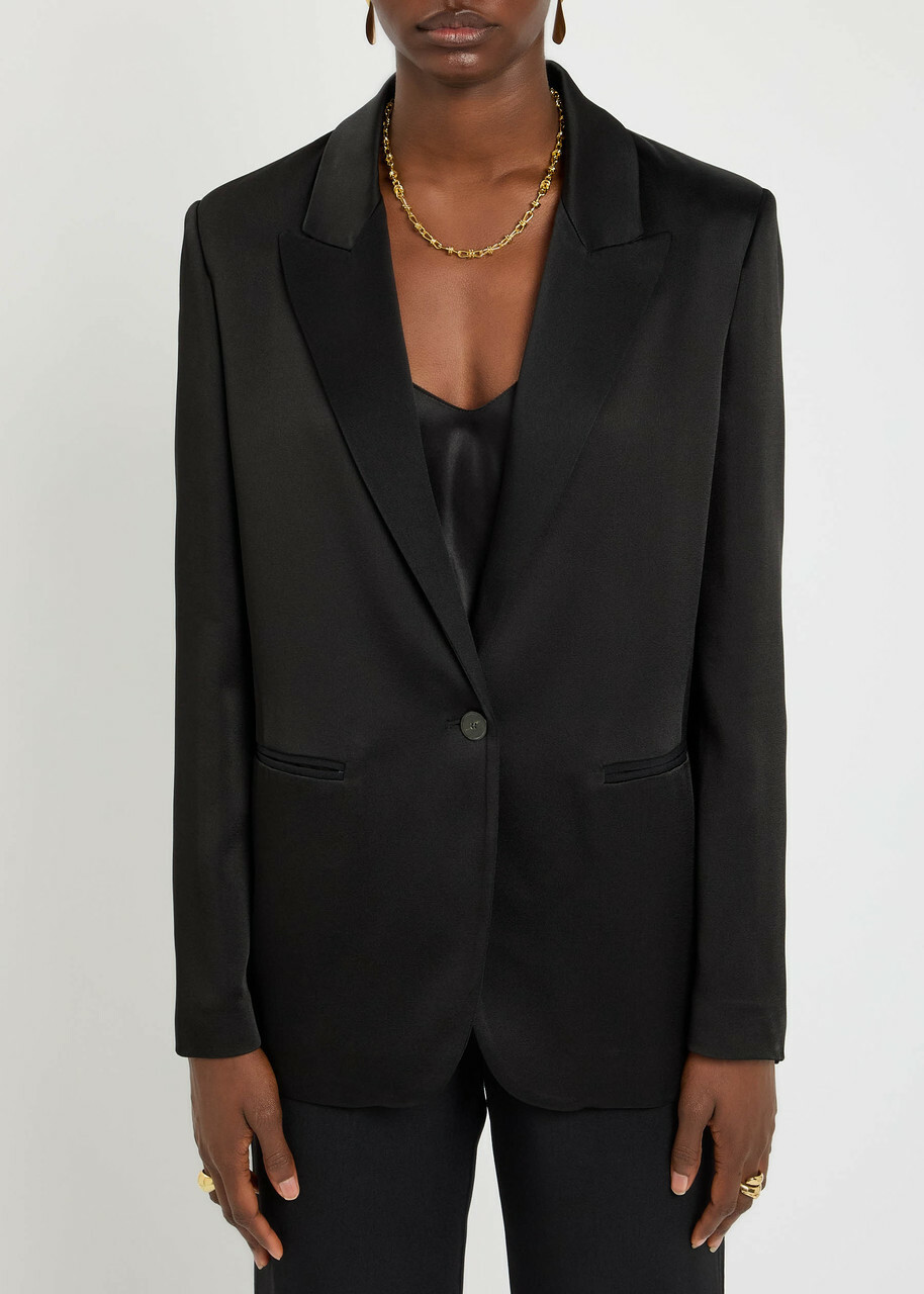 Forte_forte Satin Blazer Black