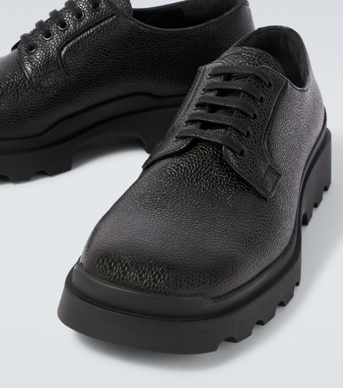 Prada Grained leather Derby shoes