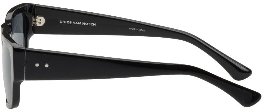 Dries Van Noten Black Linda Farrow Edition Rectangular Sunglasses