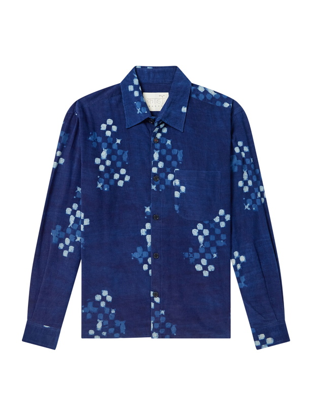 Photo: Kardo - Luis Printed Cotton-Corduroy Shirt - Blue
