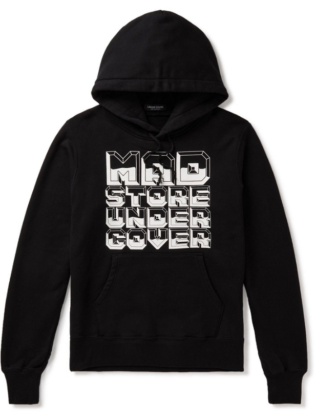 Photo: UNDERCOVER MADSTORE - MADSTORE Printed Cotton-Jersey Hoodie - Black