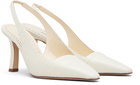 Manolo Blahnik Off-White Moirasli Heels