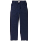 Albam - Cotton-Blend Twill Drawstring Trousers - Navy