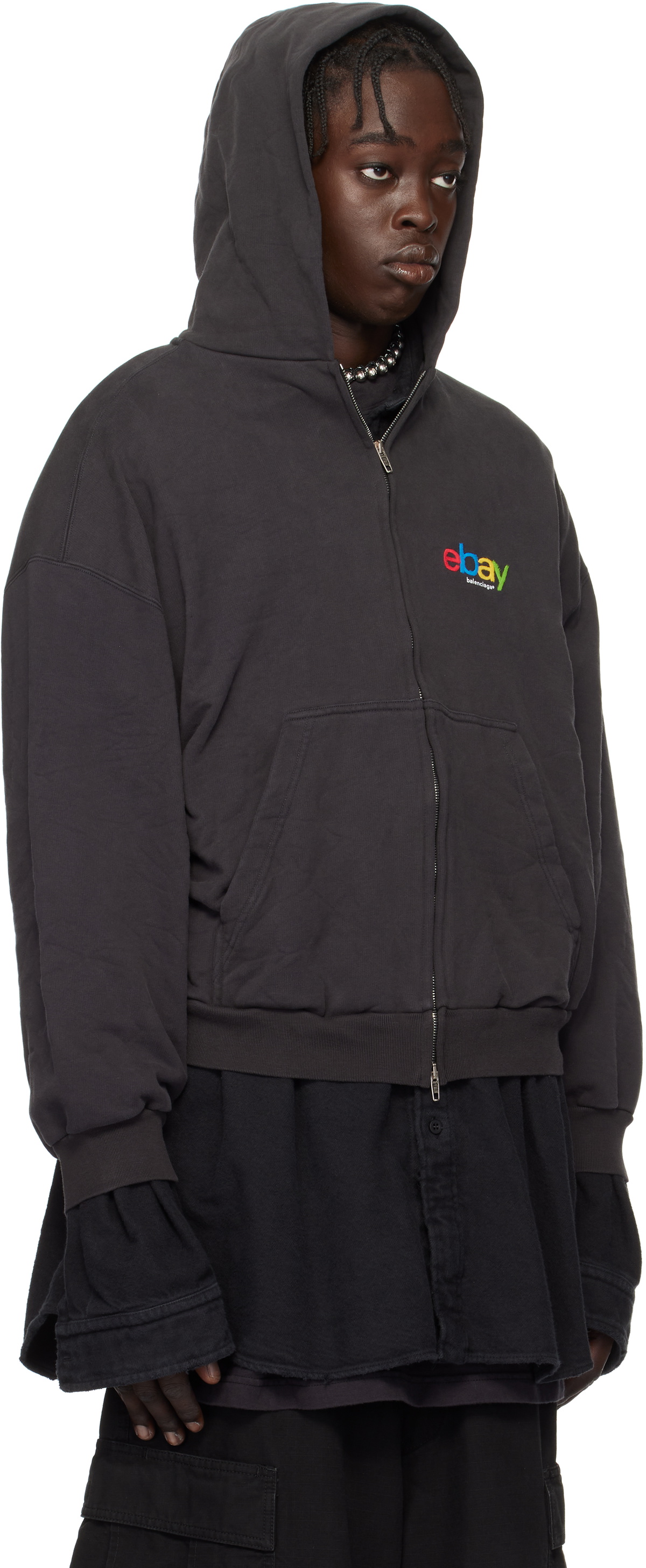 Balenciaga Black eBay Edition Zip-Up Hoodie Balenciaga