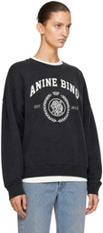 ANINE BING Black Miles Collegiate Sweatshirt