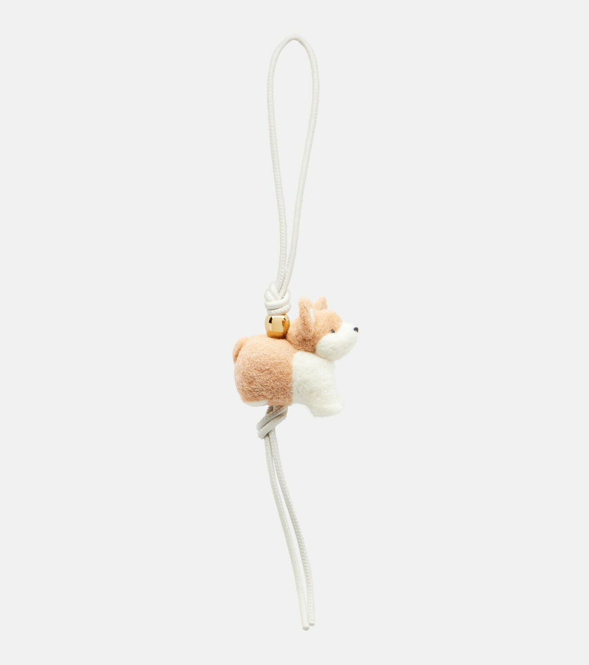 Loewe Corgi leather-trimmed wool bag charm