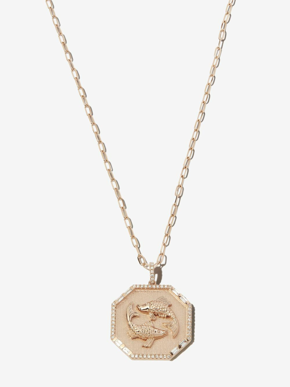 SHAY 18K Rose Gold Pisces Pendant Diamond Necklace