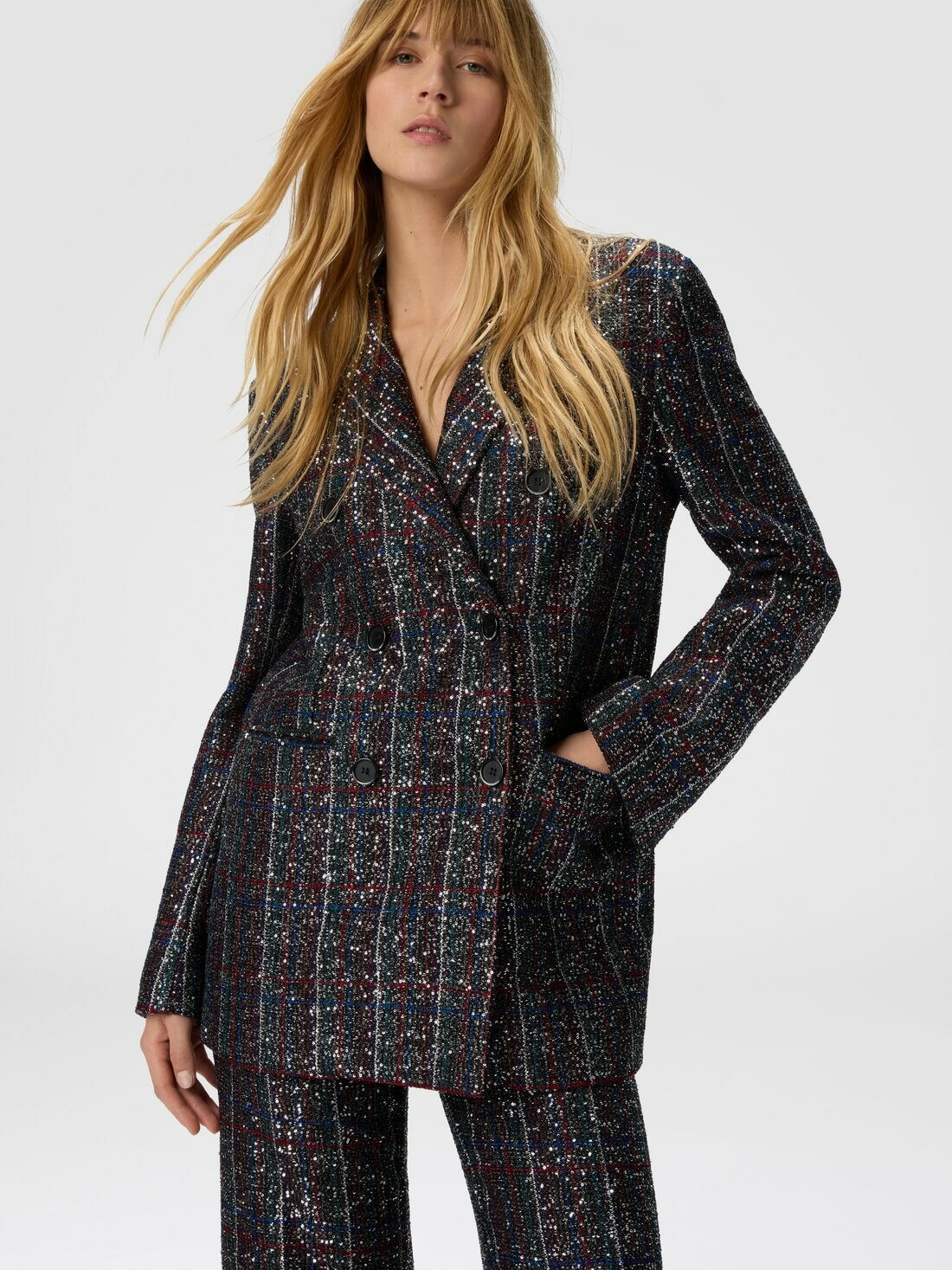 Missoni - Double-breasted blazer with check pattern, Women, Multicoloured