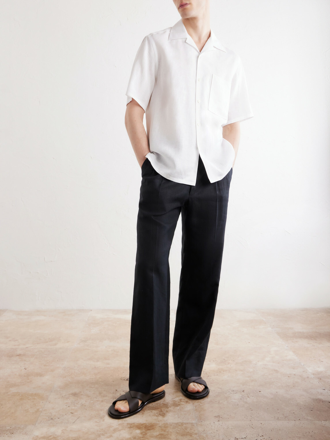 Zegna - Convertible-Collar Linen Shirt - White