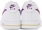 Nike White & Purple Air Force 1 '07 Sneakers