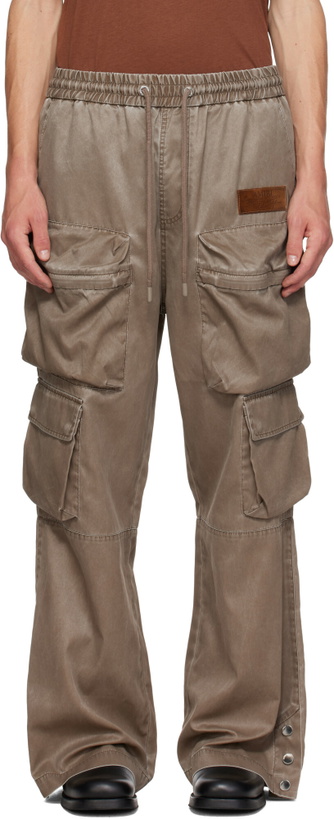 Photo: AMIRI Brown Drawstring Nylon Cargo Pants