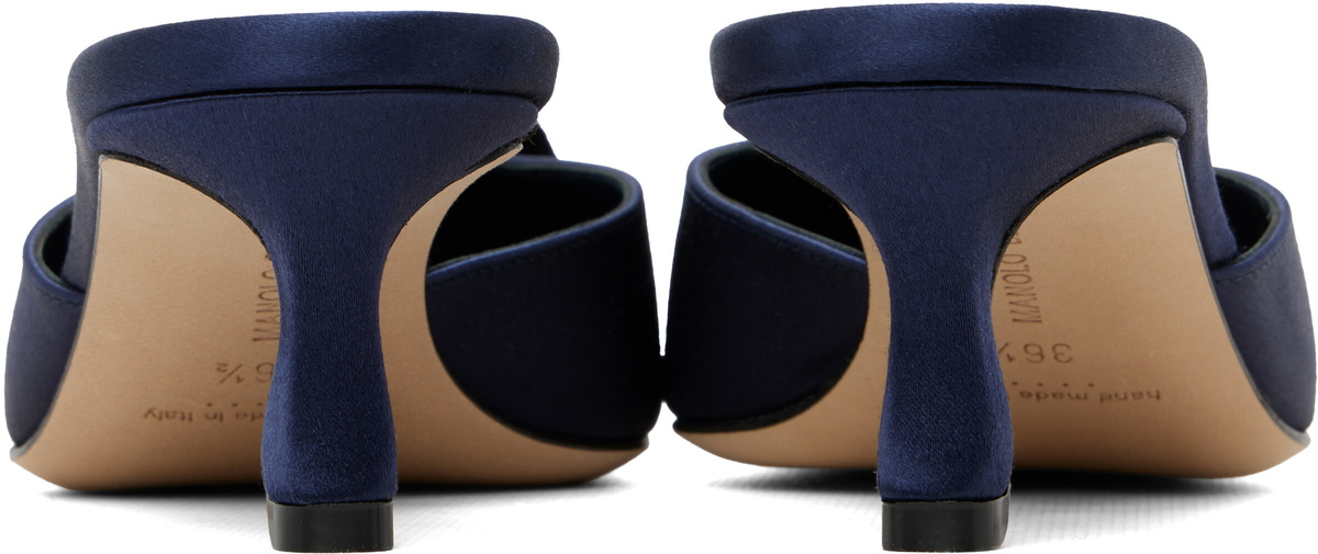 Manolo Blahnik Navy Caulon Heels