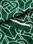 Casablanca - Slim-Fit Metallic Jacquard-Knit Cardigan - Green